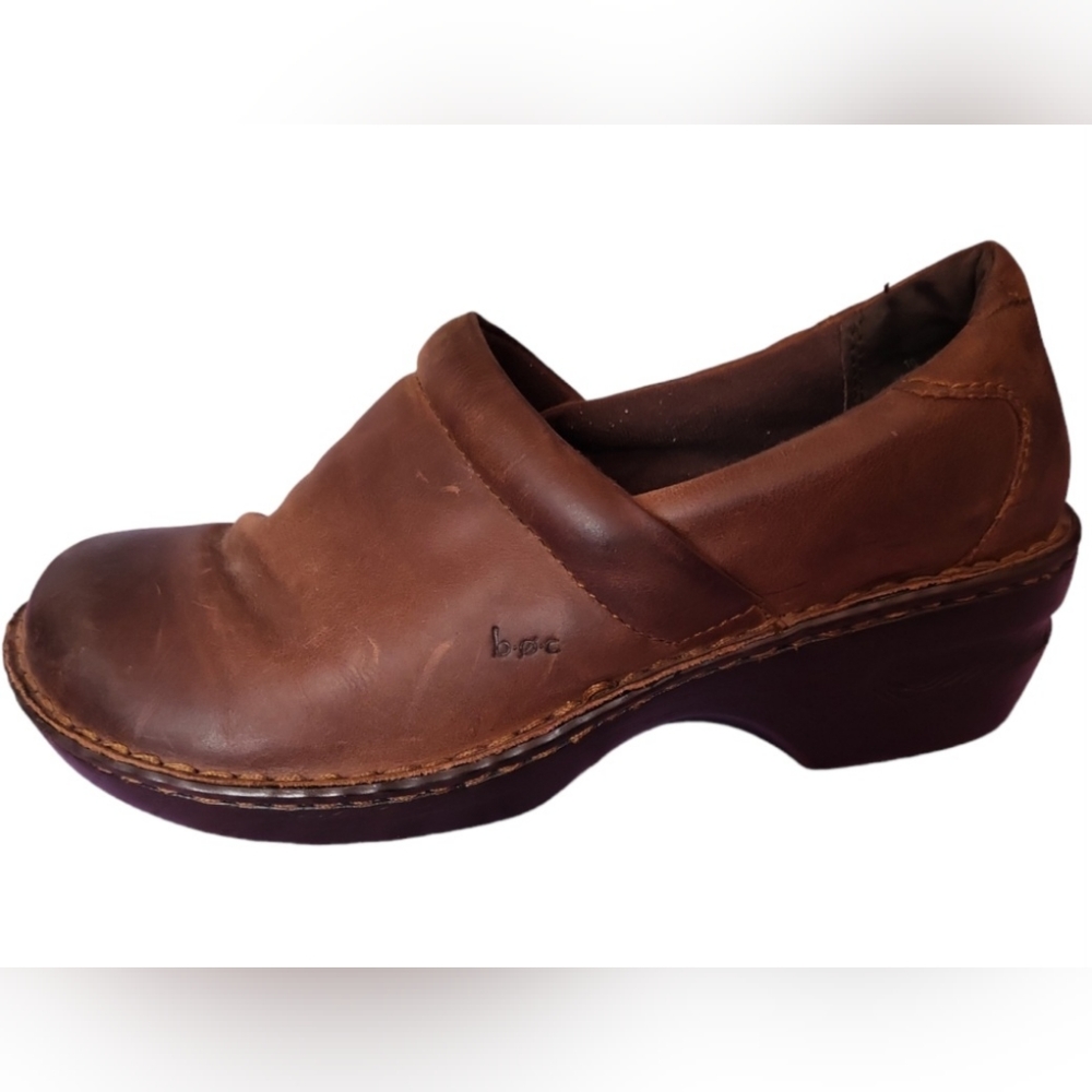 BOC Women's Peggy Clogs Leather Upper Dark Brown Slip-On Arch Support Sz 10